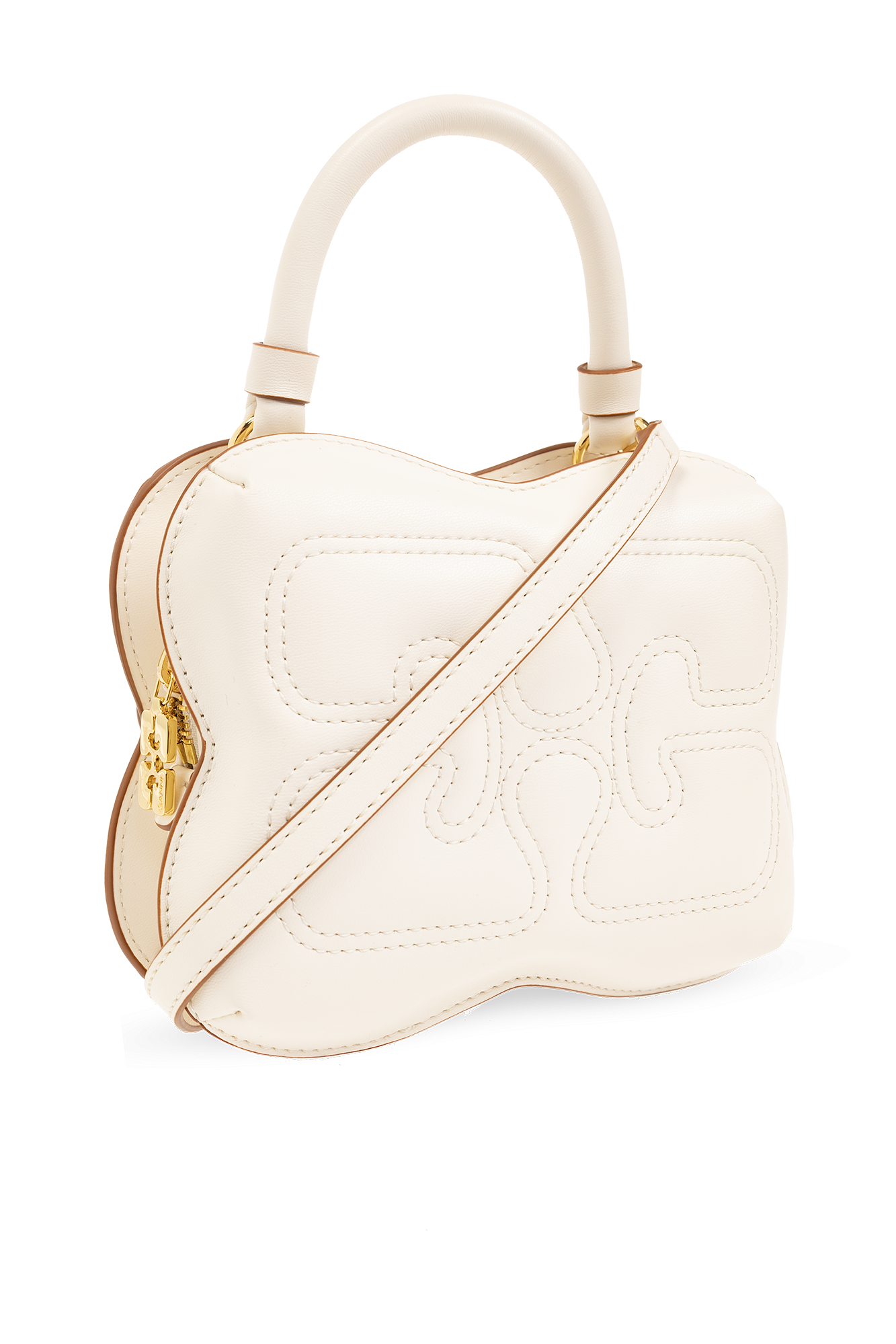 バッグ Ganni BUTTERFLY SHOULDER BAG GANNI Small Egret Butterfly Shoulder Bag | Neutrals | FARFETCH